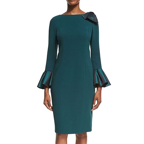 Linjeform Kjole til brudens mor Årgang Minimalistisk Elegant Besmykket Knelengde Shantung Elastisk satin Stretchstoff Langermet med Sløyfe(r) Drapert Drapering 2023
Linjeform Kjole til brudens mor Årgang Minimalistisk Elegant Besmykket Knelengde Shantung Elastisk satin Stretchstoff Langermet med Sløyfe(r) Drapert Drapering 2023