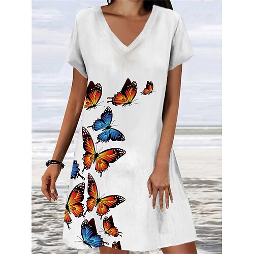 kvinders afslappet sweater kjole sommer sweater kjole print sweater kjole grafisk sommerfugle print v-hals mini sweater kjole mode moderne hverdagsferie kortærmet løs pasform hvid sommer forår s m l
kvinders afslappet sweater kjole sommer sweater kjole print sweater kjole grafisk sommerfugle print v-hals mini sweater kjole mode moderne hverdagsferie kortærmet løs pasform hvid sommer forår s m l