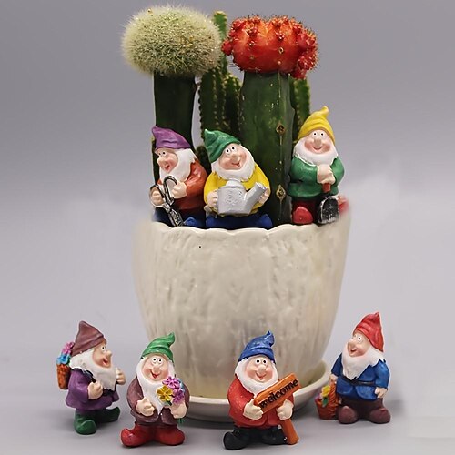 Mini-Gnome-Gartenset, 7-teilige Gnome-Harzstatue, Feengartenzubehör, Miniaturfiguren, Mikrolandschaft für Feengarten, Blumentöpfe, Bonsai-Basteldekoration, Heimdekoration
Mini-Gnome-Gartenset, 7-teilige Gnome-Harzstatue, Feengartenzubehör, Miniaturfiguren, Mikrolandschaft für Feengarten, Blumentöpfe, Bonsai-Basteldekoration, Heimdekoration