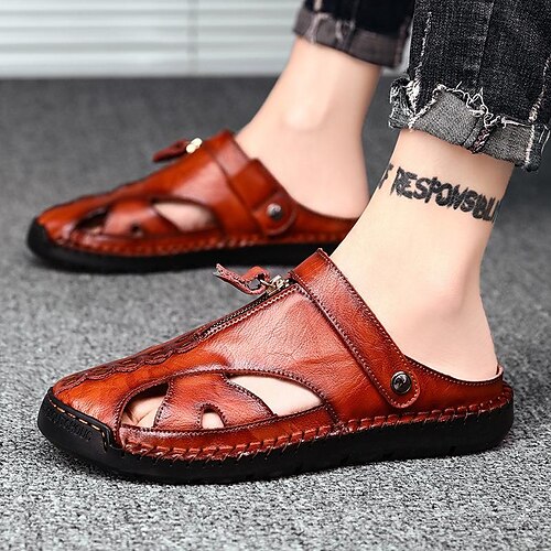 Homme Sandales Sandales plates Sandales de mode Sandales en cuir Sportif Décontractées Extérieur Plage Cuir Respirable Noir Bleu Marron Eté
Homme Sandales Sandales plates Sandales de mode Sandales en cuir Sportif Décontractées Extérieur Plage Cuir Respirable Noir Bleu Marron Eté