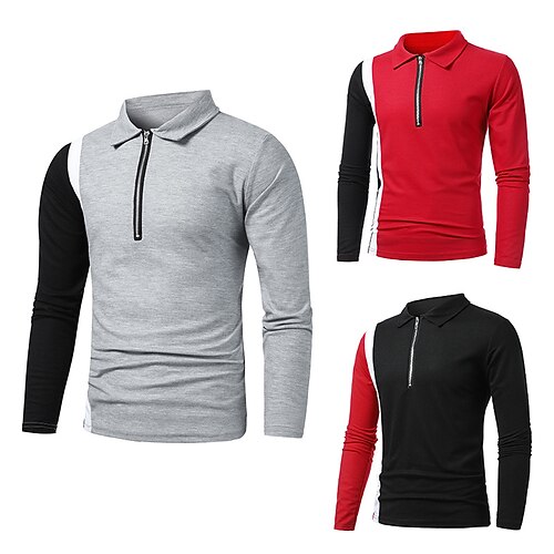 Per uomo POLO Polo con zip Esterno Sport Collo ripiegabile Manica lunga Di tendenza Moderno Collage Mezza Zip Primavera & Autunno Standard Nero Rosso Grigio chiaro POLO
Per uomo POLO Polo con zip Esterno Sport Collo ripiegabile Manica lunga Di tendenza Moderno Collage Mezza Zip Primavera & Autunno Standard Nero Rosso Grigio chiaro POLO