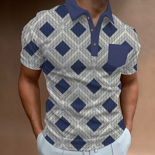 Herre POLO Trøje Golftrøje Grafiske tryk Geometri Aftæpning Gul Blå Grøn Grå udendørs Gade Kort Ærme Knap ned Trykt mønster Tøj Sport Mode Gade Designer
Herre POLO Trøje Golftrøje Grafiske tryk Geometri Aftæpning Gul Blå Grøn Grå udendørs Gade Kort Ærme Knap ned Trykt mønster Tøj Sport Mode Gade Designer