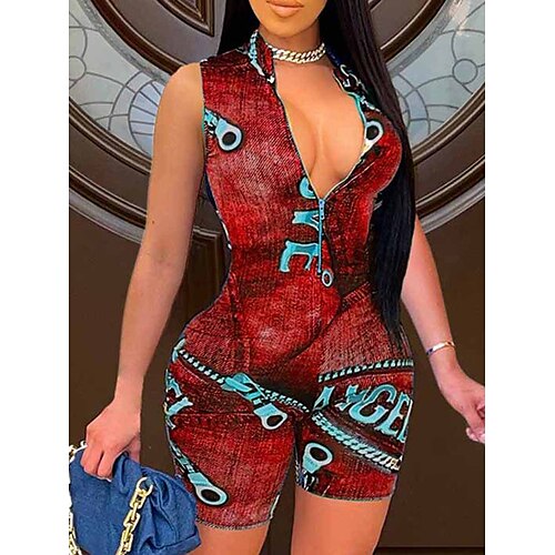 Mujer Mono Cremallera Estampado Bloque de color Escote Chino Ropa de calle Calle Diario Ajuste regular Sin Mangas Amarillo Rojo Azul Piscina S M L Verano
Mujer Mono Cremallera Estampado Bloque de color Escote Chino Ropa de calle Calle Diario Ajuste regular Sin Mangas Amarillo Rojo Azul Piscina S M L Verano