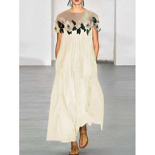 Dame Lang kjole Maxikjole Uformell kjole Sateng kjole Sommerkjole Blomstret Mote Fritid utendørs Daglig Ferie Lomme Trykt mønster Kortermet Crew-hals Kjole Løstsittende Beige Sommer Vår S M L XL XXL
Dame Lang kjole Maxikjole Uformell kjole Sateng kjole Sommerkjole Blomstret Mote Fritid utendørs Daglig Ferie Lomme Trykt mønster Kortermet Crew-hals Kjole Løstsittende Beige Sommer Vår S M L XL XXL
