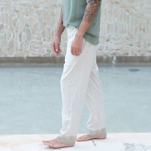 Per uomo Pantaloni di lino Pantaloni Pantaloni estivi Pantaloni da spiaggia A cordoncino Vita elastica Liscio Comfort Morbido Esterno Informale Giornaliero Misto cotone e lino Moda Essenziale Bianco
Per uomo Pantaloni di lino Pantaloni Pantaloni estivi Pantaloni da spiaggia A cordoncino Vita elastica Liscio Comfort Morbido Esterno Informale Giornaliero Misto cotone e lino Moda Essenziale Bianco