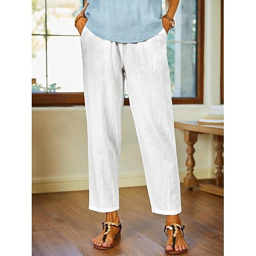 Per donna Pantaloni Simillino Bianco Di tendenza Casual / quotidiano Tasche laterali Alla caviglia Comfort Liscio S M L XL 2XL
Per donna Pantaloni Simillino Bianco Di tendenza Casual / quotidiano Tasche laterali Alla caviglia Comfort Liscio S M L XL 2XL