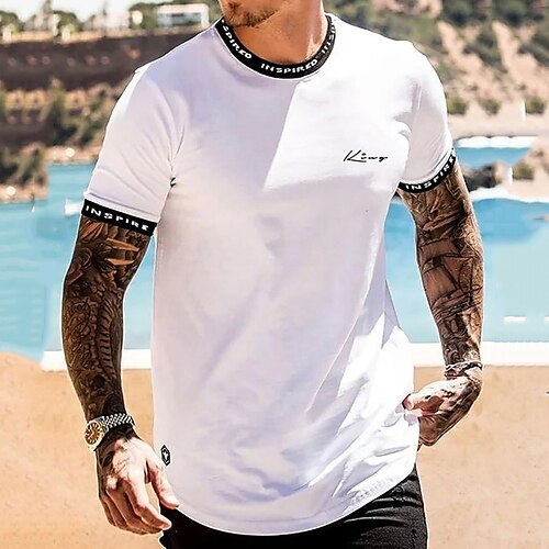 Herre T skjorte Grafiske T-skjorter Kul skjorte Bokstaver Grafiske trykk Crew-hals Varm stempling Gate Feriereise Kort Erme Trykt mønster Klær Mote Designer
Herre T skjorte Grafiske T-skjorter Kul skjorte Bokstaver Grafiske trykk Crew-hals Varm stempling Gate Feriereise Kort Erme Trykt mønster Klær Mote Designer