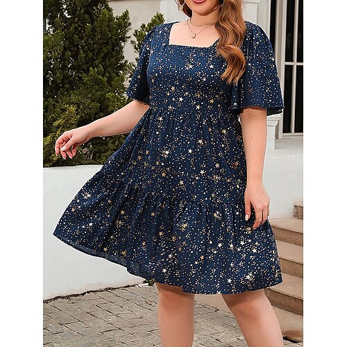 Per donna Plus Size Abito casual Abito linea A Stella Vestito longuette Manica corta Con balze Stampa Squadrata Di tendenza Esterno Nero Rosso Estate Primavera XL XXL 3XL 4XL
Per donna Plus Size Abito casual Abito linea A Stella Vestito longuette Manica corta Con balze Stampa Squadrata Di tendenza Esterno Nero Rosso Estate Primavera XL XXL 3XL 4XL
