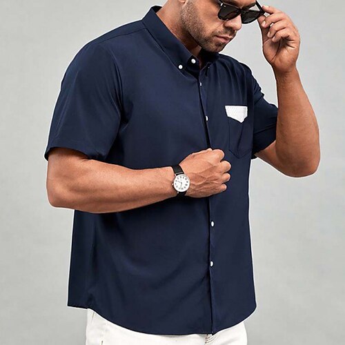 Homme Chemise Plein Boutonné Sous Patte Noir bleu marine Grande Taille Extérieur Vacances Manche Courte Vêtement Tenue Style moderne Rétro Vintage
Homme Chemise Plein Boutonné Sous Patte Noir bleu marine Grande Taille Extérieur Vacances Manche Courte Vêtement Tenue Style moderne Rétro Vintage