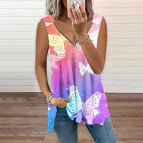 Débardeur Femme Rose Claire Violet Fuchsia Papillon Quarter Zip Imprimer Sans Manches Casual Fin de semaine basique Col V Normal Standard Papillon S
Débardeur Femme Rose Claire Violet Fuchsia Papillon Quarter Zip Imprimer Sans Manches Casual Fin de semaine basique Col V Normal Standard Papillon S