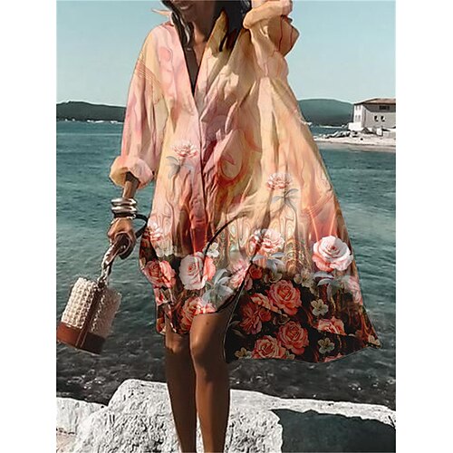 Per donna Abito chemisier Abito casual Vestito svasato Mini abito Esterno Giornaliero Da mare Poliestere Di tendenza Informale Colletto Pulsante Stampa Manica lunga Estate Primavera Autunno 2023
Per donna Abito chemisier Abito casual Vestito svasato Mini abito Esterno Giornaliero Da mare Poliestere Di tendenza Informale Colletto Pulsante Stampa Manica lunga Estate Primavera Autunno 2023