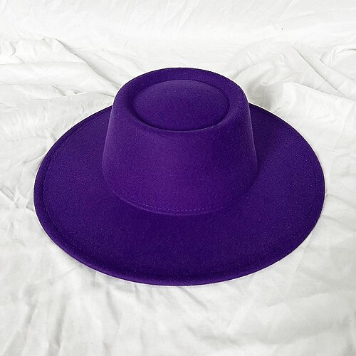 

Hats Wool Acrylic Fedora Hat Formal Wedding Cocktail Royal Astcot Simple With Pure Color Headpiece Headwear