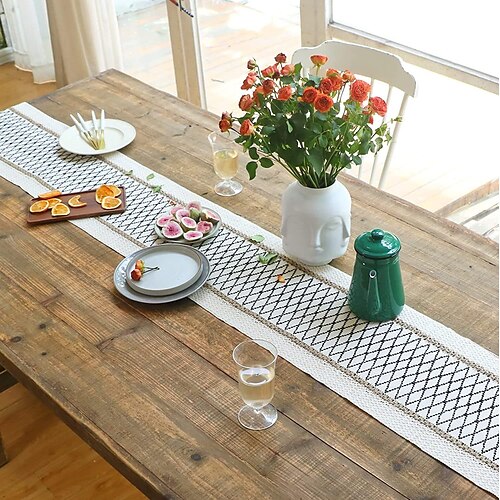 Drapeau de table coton lin patchwork avec glands décoration de mariage festif bande tissu fil de coton bicolore
Drapeau de table coton lin patchwork avec glands décoration de mariage festif bande tissu fil de coton bicolore