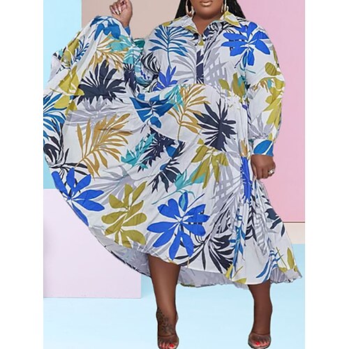 Dame Plusstørrelser Skjortekjole Hverdagskjole Swing Kjole Blomstret Stribe Lang kjole Maxikjole Langærmet Knap Trykt mønster Krave Mode udendørs Rød Blå Sommer Forår XL XXL 3XL 4XL 5XL
Dame Plusstørrelser Skjortekjole Hverdagskjole Swing Kjole Blomstret Stribe Lang kjole Maxikjole Langærmet Knap Trykt mønster Krave Mode udendørs Rød Blå Sommer Forår XL XXL 3XL 4XL 5XL