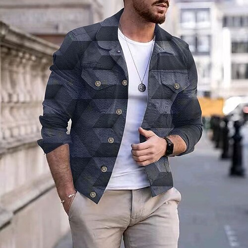 Homme Chemise Imprimés Photos Géométrie Col rabattu Bleu Extérieur Plein Air manche longue Imprimer Vêtement Tenue Mode Vêtement de rue Design Respirable
Homme Chemise Imprimés Photos Géométrie Col rabattu Bleu Extérieur Plein Air manche longue Imprimer Vêtement Tenue Mode Vêtement de rue Design Respirable