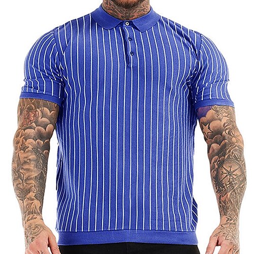 Herre Skjorte Golf skjorte utendørs Avslappet Knaphul Klassisk Kort Erme Gatemote Stilfull Stripe Strikket Sommer Blå Skjorte
Herre Skjorte Golf skjorte utendørs Avslappet Knaphul Klassisk Kort Erme Gatemote Stilfull Stripe Strikket Sommer Blå Skjorte