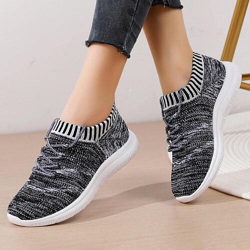 Dame Kondisko Flyknit sko udendørs Daglig Sommer Snøring Flade hæle Rund Tå Sporty Afslappet Løb Flyvende vævning Snøre Grå
Dame Kondisko Flyknit sko udendørs Daglig Sommer Snøring Flade hæle Rund Tå Sporty Afslappet Løb Flyvende vævning Snøre Grå