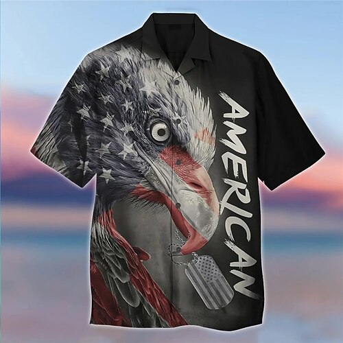 Homme Chemise Chemise hawaïenne Imprimés Photos Aigle Drapeau américain Col rabattu Noir Gris Extérieur Plein Air Manches courtes Bouton bas Imprimer Vêtement Tenue Mode Vêtement de rue Design
Homme Chemise Chemise hawaïenne Imprimés Photos Aigle Drapeau américain Col rabattu Noir Gris Extérieur Plein Air Manches courtes Bouton bas Imprimer Vêtement Tenue Mode Vêtement de rue Design