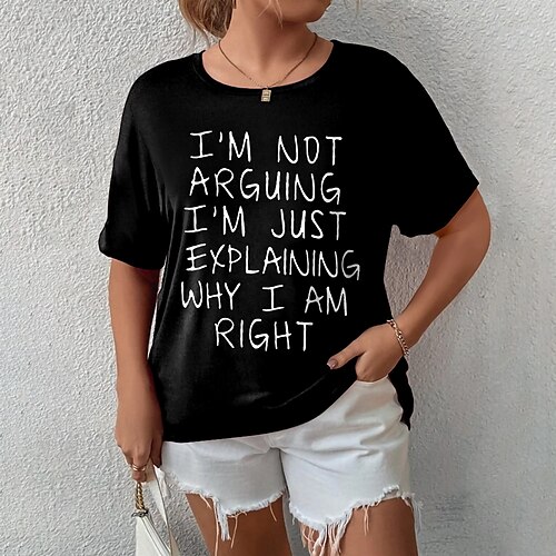 Jeg argumenterer ikke, jeg forklarer bare hvorfor jeg har rett T-skjorte kvinner morsom brevutskrift casual korte ermet tee-topper (grå, liten)
Jeg argumenterer ikke, jeg forklarer bare hvorfor jeg har rett T-skjorte kvinner morsom brevutskrift casual korte ermet tee-topper (grå, liten)