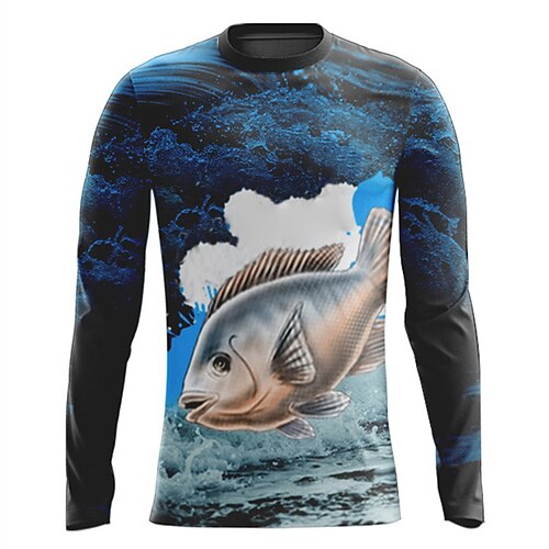 Men's Fishing Shirt Outdoor Long Sleeve UV Protection Breathable Lightweight Sweat wicking Quick Dry Top Summer Spring Outdoor Fishing Blue White Sky Blue White Blue Black
Men's Fishing Shirt Outdoor Long Sleeve UV Protection Breathable Lightweight Sweat wicking Quick Dry Top Summer Spring Outdoor Fishing Blue White Sky Blue White Blue Black