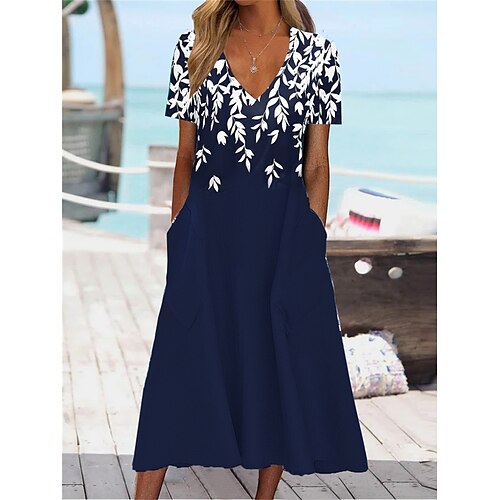 Per donna Vestito casual Abito estivo Abito stampato A foglia Tasche Stampa A V Vestito longuette Di tendenza Maturo Esterno Giornaliero Manica corta Standard Blu scuro Estate Primavera S M L XL XXL
Per donna Vestito casual Abito estivo Abito stampato A foglia Tasche Stampa A V Vestito longuette Di tendenza Maturo Esterno Giornaliero Manica corta Standard Blu scuro Estate Primavera S M L XL XXL