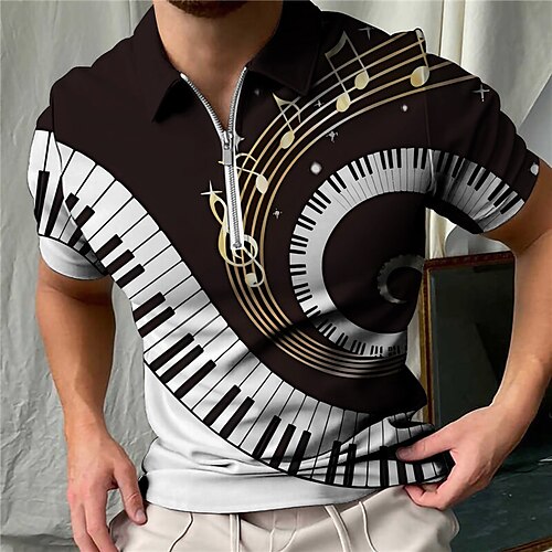 Herre POLO Trøje Zip Polo Golftrøje Grafiske tryk Musik Noder Aftæpning Blå Guld udendørs Gade Kort Ærme Lynlås Trykt mønster Tøj Mode Designer Afslappet Åndbart
Herre POLO Trøje Zip Polo Golftrøje Grafiske tryk Musik Noder Aftæpning Blå Guld udendørs Gade Kort Ærme Lynlås Trykt mønster Tøj Mode Designer Afslappet Åndbart
