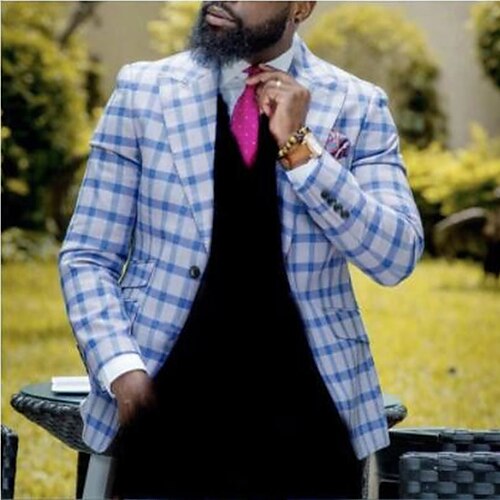 Per uomo Di tendenza Informale Giacca Blazer Standard Taglio sartoriale scacchi Monopetto a due bottoni Blu 2023
Per uomo Di tendenza Informale Giacca Blazer Standard Taglio sartoriale scacchi Monopetto a due bottoni Blu 2023