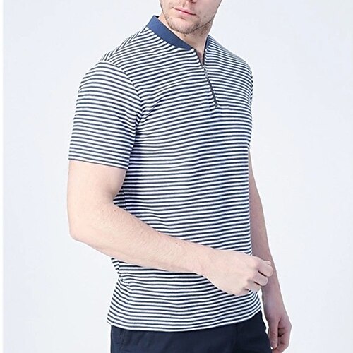 Herre POLO T-skjorte Zip Polo Avslappet Daglig baseball krage Quarter Zip Kortermet Mote Grunnleggende Stribe Moderne Stil Quarter Zip Sommer Normal Blå POLO T-skjorte
Herre POLO T-skjorte Zip Polo Avslappet Daglig baseball krage Quarter Zip Kortermet Mote Grunnleggende Stribe Moderne Stil Quarter Zip Sommer Normal Blå POLO T-skjorte