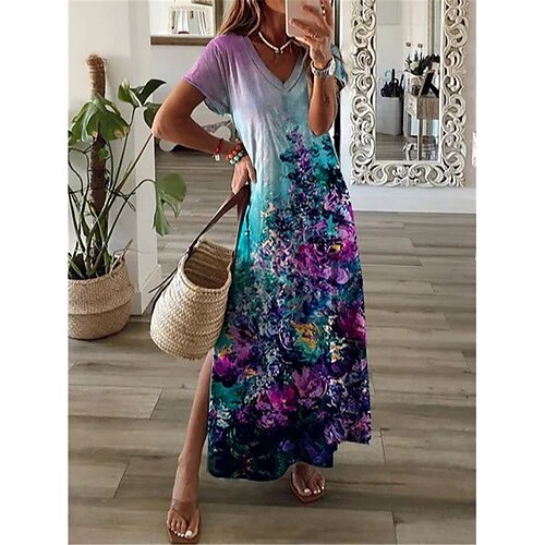 Dame Lang kjole Maxikjole Hverdagskjole Sommerkjole Print kjole Blomstret Mode Gade udendørs Daglig I-byen-tøj Delt Trykt mønster Kortærmet V-hals Kjole Regulær Lilla Sommer Forår S M L XL XXL
Dame Lang kjole Maxikjole Hverdagskjole Sommerkjole Print kjole Blomstret Mode Gade udendørs Daglig I-byen-tøj Delt Trykt mønster Kortærmet V-hals Kjole Regulær Lilla Sommer Forår S M L XL XXL