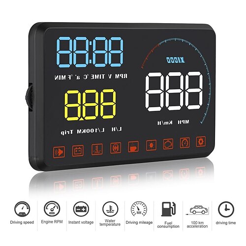 Mais novo head up display do carro obdii euobd projetor de pára-brisa hud shift lembrete de temperatura da água rpm consumo de combustível alarme de velocidade
Mais novo head up display do carro obdii euobd projetor de pára-brisa hud shift lembrete de temperatura da água rpm consumo de combustível alarme de velocidade