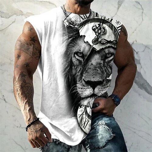 Herre Vest Top Ærmeløs T-shirt til mænd Grafisk Dyr Løve Rund hals Tøj 3D-udskrivning Daglig Sport Uden ærmer Trykt mønster Mode Designer Muskel
Herre Vest Top Ærmeløs T-shirt til mænd Grafisk Dyr Løve Rund hals Tøj 3D-udskrivning Daglig Sport Uden ærmer Trykt mønster Mode Designer Muskel