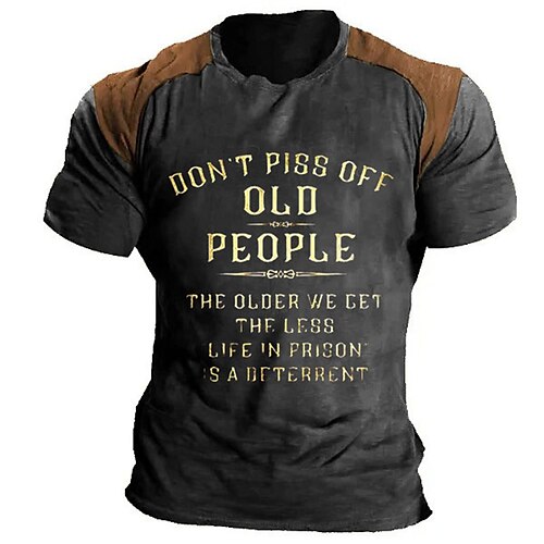 Herre T-shirt T-Shirts Grafisk Bogstaver Rund hals Tøj 3D-udskrivning udendørs Afslappet Kortærmet Trykt mønster Mode Designer Årgang
Herre T-shirt T-Shirts Grafisk Bogstaver Rund hals Tøj 3D-udskrivning udendørs Afslappet Kortærmet Trykt mønster Mode Designer Årgang