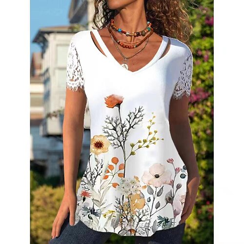 Mujer Camisa Blusa Flor rosa roja Amarillo Rosa Floral Encaje Cortado Manga Corta Casual Festivos Básico Escote en Pico Regular Flor S
Mujer Camisa Blusa Flor rosa roja Amarillo Rosa Floral Encaje Cortado Manga Corta Casual Festivos Básico Escote en Pico Regular Flor S