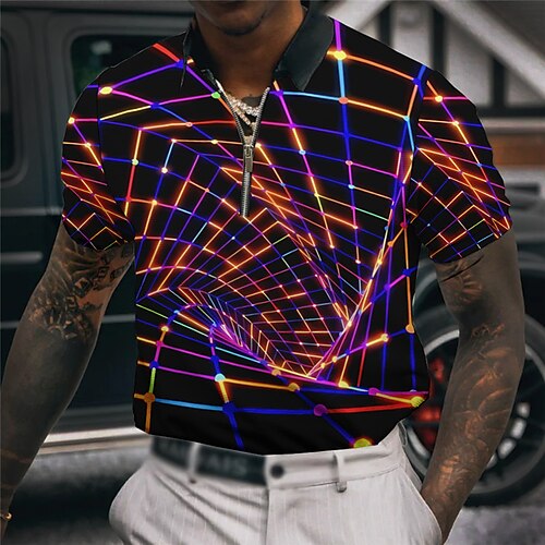 Per uomo POLO Polo con zip Camicia da golf Golf 3D Print Stampe astratte Geometria Collo ripiegabile Giallo Blu Viola Verde Esterno Strada Maniche corte Cerniera Stampa Abbigliamento Di tendenza
Per uomo POLO Polo con zip Camicia da golf Golf 3D Print Stampe astratte Geometria Collo ripiegabile Giallo Blu Viola Verde Esterno Strada Maniche corte Cerniera Stampa Abbigliamento Di tendenza
