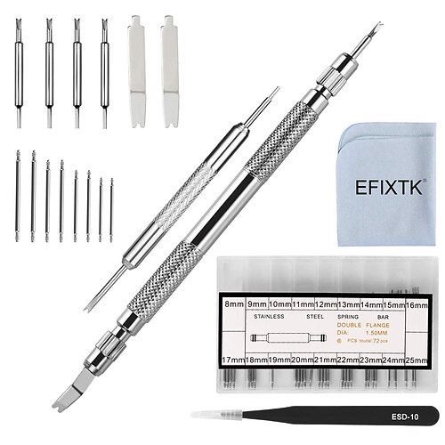Ensemble d'outils de barre à ressort avec 6 pointes supplémentaires pour les bracelets de montre
Ensemble d'outils de barre à ressort avec 6 pointes supplémentaires pour les bracelets de montre