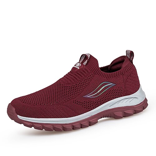 Dame Slip-Ons Flyknit sko utendørs Vandring Flat hæl Rund Tå Fritid Gange Netting Flying Weaving Tøfler Helfarge Svart Burgunder
Dame Slip-Ons Flyknit sko utendørs Vandring Flat hæl Rund Tå Fritid Gange Netting Flying Weaving Tøfler Helfarge Svart Burgunder