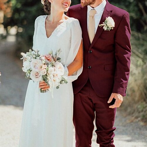 Borgogna Uomo Matrimonio in spiaggia Abiti Set da 2 pezzi Tinta unita Taglio sartoriale Monopetto - 2 bottoni 2023
Borgogna Uomo Matrimonio in spiaggia Abiti Set da 2 pezzi Tinta unita Taglio sartoriale Monopetto - 2 bottoni 2023