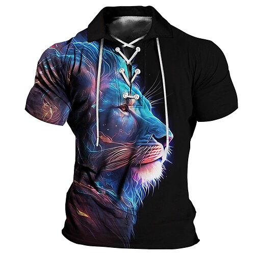 Herre POLO Trøje Golftrøje Dyr Løve Grafiske tryk Aftæpning Gul Blå Mørkeblå Grå udendørs Gade Kortærmet Snørelukning Trykt mønster Tøj Sport Mode Gade Designer
Herre POLO Trøje Golftrøje Dyr Løve Grafiske tryk Aftæpning Gul Blå Mørkeblå Grå udendørs Gade Kortærmet Snørelukning Trykt mønster Tøj Sport Mode Gade Designer