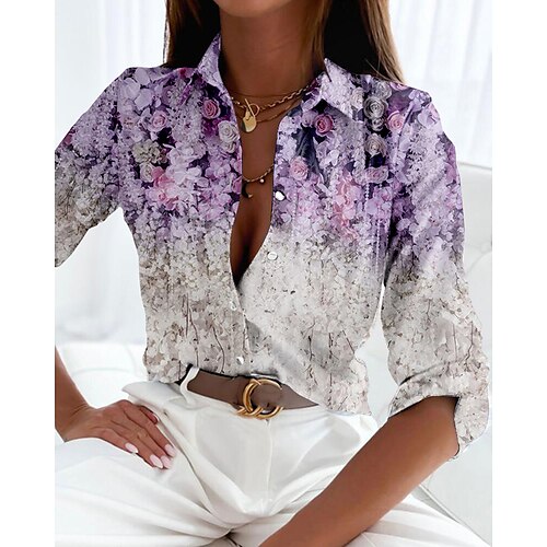 Mujer Camisa Blusa Rosa Morado Floral Botón Estampado Manga Larga Casual Festivos Básico Cuello Camisero Regular Flor S
Mujer Camisa Blusa Rosa Morado Floral Botón Estampado Manga Larga Casual Festivos Básico Cuello Camisero Regular Flor S