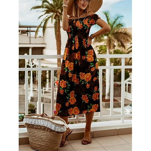 Dame Uformell kjole Swingkjole Sommerkjole Blomstret Kald skulder Trykt mønster Løse skuldre Midikjole Elegant Klassisk Daglig Ferie Kortermet Normal Svart Grønn Sommer Vår S M L XL XXL
Dame Uformell kjole Swingkjole Sommerkjole Blomstret Kald skulder Trykt mønster Løse skuldre Midikjole Elegant Klassisk Daglig Ferie Kortermet Normal Svart Grønn Sommer Vår S M L XL XXL