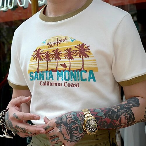 Herre T-shirt T-Shirts Grafisk Kokos palme Rund hals Tøj 3D-udskrivning udendørs Afslappet Kortærmet Trykt mønster Årgang Mode Designer
Herre T-shirt T-Shirts Grafisk Kokos palme Rund hals Tøj 3D-udskrivning udendørs Afslappet Kortærmet Trykt mønster Årgang Mode Designer