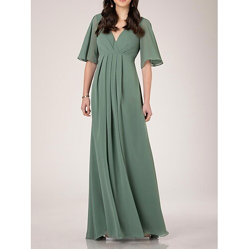 Linea-A Vestito da damigella cinghie / A V Mezza manica Elegante Lungo Chiffon / Shantung / Seta imitata con A pieghe / Con balze / Drappeggio 2022
Linea-A Vestito da damigella cinghie / A V Mezza manica Elegante Lungo Chiffon / Shantung / Seta imitata con A pieghe / Con balze / Drappeggio 2022