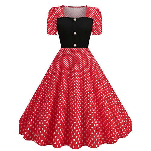 Per donna Elegante Retrò Abito vintage Vestito longuette Esterno Giornaliero Collage Pulsante A pois Squadrata Manica corta Standard Estate Primavera 2023 Nero Bianco S M L XL
Per donna Elegante Retrò Abito vintage Vestito longuette Esterno Giornaliero Collage Pulsante A pois Squadrata Manica corta Standard Estate Primavera 2023 Nero Bianco S M L XL