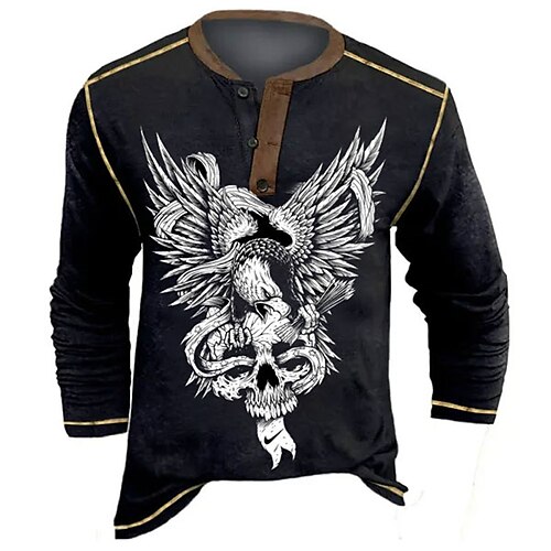 Per uomo Camicia Henley Magliette Pop art Aquila Teschi Henley Abbigliamento Stampa 3D Esterno Informale Manica lunga Bottone giù Stampa Di tendenza Originale Comodo
Per uomo Camicia Henley Magliette Pop art Aquila Teschi Henley Abbigliamento Stampa 3D Esterno Informale Manica lunga Bottone giù Stampa Di tendenza Originale Comodo