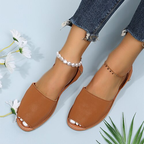 Mujer Sandalias Sandalias planas Tallas Grandes Exterior Playa Tacón Plano Punta abierta Casual Minimalismo Cuero Sintético Mocasín Color sólido PU negro Ropa negra Blanco
Mujer Sandalias Sandalias planas Tallas Grandes Exterior Playa Tacón Plano Punta abierta Casual Minimalismo Cuero Sintético Mocasín Color sólido PU negro Ropa negra Blanco