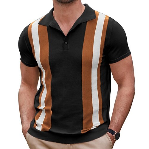 Herre golfpolo strikket polo Avslappet Dagligdagstøy Knapp Klassisk Kort Erme Stilfull Klassisk Stripe Strikket Knapp foran Sommer Vår Svart Hvit Brun golfpolo
Herre golfpolo strikket polo Avslappet Dagligdagstøy Knapp Klassisk Kort Erme Stilfull Klassisk Stripe Strikket Knapp foran Sommer Vår Svart Hvit Brun golfpolo