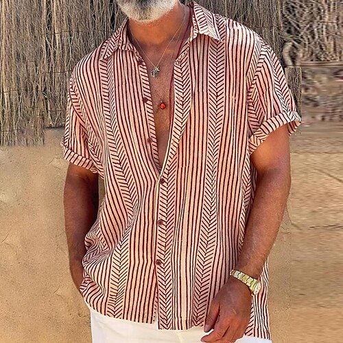 Herren Hemd Gestreift Grafik-Drucke Umlegekragen Wein Outdoor Strasse Kurze Ärmel Button-Down Bedruckt Bekleidung Modisch Strassenmode Designer Weich
Herren Hemd Gestreift Grafik-Drucke Umlegekragen Wein Outdoor Strasse Kurze Ärmel Button-Down Bedruckt Bekleidung Modisch Strassenmode Designer Weich