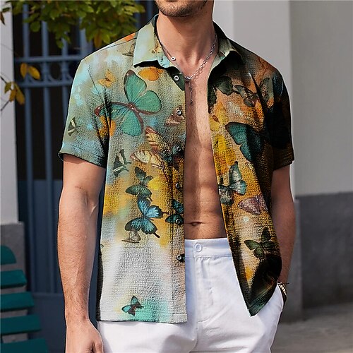 Herre Hawaii skjorte Sommerfugl Grafiske tryk Aftæpning Gul Blå Gade Afslappet Kort Ærme Knap ned Trykt mønster Tøj Mode Gade Designer Blødt
Herre Hawaii skjorte Sommerfugl Grafiske tryk Aftæpning Gul Blå Gade Afslappet Kort Ærme Knap ned Trykt mønster Tøj Mode Gade Designer Blødt