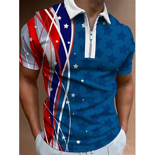 Per uomo POLO Polo con zip Camicia da golf Golf Stampe astratte Bandiera Collo ripiegabile Blu marino Blu Esterno Strada Maniche corte Cerniera Stampa Abbigliamento Di tendenza Originale Informale
Per uomo POLO Polo con zip Camicia da golf Golf Stampe astratte Bandiera Collo ripiegabile Blu marino Blu Esterno Strada Maniche corte Cerniera Stampa Abbigliamento Di tendenza Originale Informale