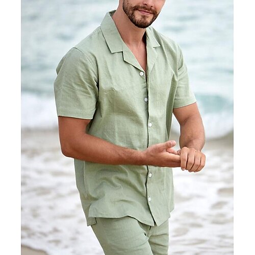 Herre linned skjorte Button Up skjorte Sommer skjorte Casual skjorte Strandtrøje Hvid Grøn Kortærmet Vanlig Lejrhalsbånd Sommer Afslappet Daglig Tøj
Herre linned skjorte Button Up skjorte Sommer skjorte Casual skjorte Strandtrøje Hvid Grøn Kortærmet Vanlig Lejrhalsbånd Sommer Afslappet Daglig Tøj